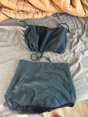 Women's Two-Piece Skirt Set in Dark Teal